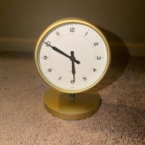 Gold and White Table Clock